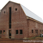Historic barn exterior during restoration